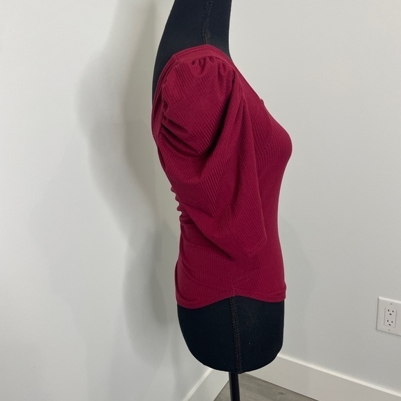 We The Free Red Night Lily Womens Ribbed Square Neck Cropped - Picture 4 of 8